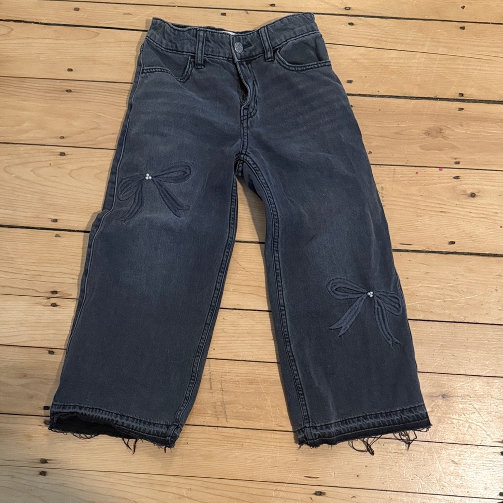 Abercrombie Kids Charcoal Jeans with Bow Details